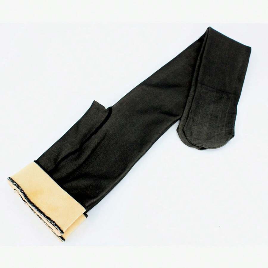 Paquete De 3 Medias Térmicas Afelpadas Efecto Piel Mallas De Mujer - Negro - Ver 1