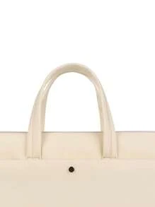 1入大容量多功能電腦包,防水,防刮花,帶手柄,可拆卸肩帶電腦包 - 米色 - 查看 3