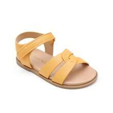 Dép bé gái hở mũi Giày đế bằng công chúa Giày mùa hè quai cho trẻ mới biết đi/Đứa trẻ nhỏ - trái cam - Xem 1