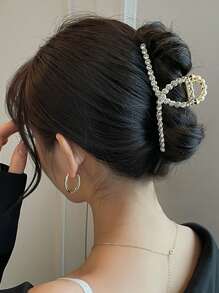 1 Pack High-end Metal Hair Grip With Rhinestones - Gold - View 5