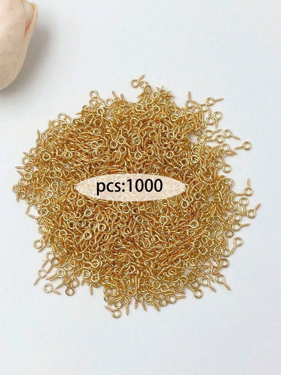 Skruv Ögon Och Krok Uppsättningar , Metallic Runda Avsluta Galge , Små Krok , Dekorationer Accessoar För Hängande - Guld - Visa 1