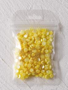 1包y2k藍色珍珠玫瑰花3d指尖裝飾,diy平面亮片珍珠藍色茶花3d花,可愛的女性休閒美甲藝術美甲配件。