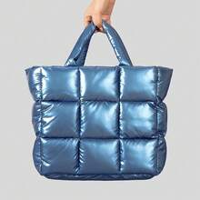 Bolsa tote color azul con doble asa - Azul - Ver 2