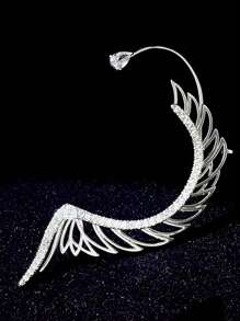 1 件蝴蝶形鑲嵌耳環 - 銀色 - 查看 3