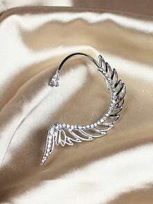 1 件蝴蝶形鑲嵌耳環 - 銀色 - 查看 4