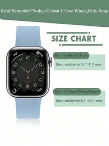 1 Dây đeo đồng hồ thể thao bằng silicon mềm thời trang màu xanh lam có khóa bướm thoải mái, có thể điều chỉnh, chống nước, dành cho đồng hồ Apple 38/40/41/42/44/45/46/49mm, dành cho Apple Watch Series Ultra/SE/11/10/9/8/7/6/5/4/3/2/1, Phụ kiện đồng hồ thông minh - Màu xanh lam - Xem 7