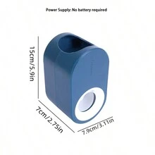 Dispensador Exprimidor Automático De Pasta Dental Montado En La Pared, Soporte Para Cepillo De Dientes Magnético, Estante Para Accesorios De Baño - Azul - Ver 2