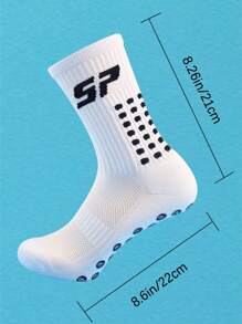 FLSHMCEN 1 par de calcetines deportivos para hombre para fútbol, baloncesto y otros deportes con almohadillas antideslizantes y sujetadores
