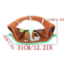 Factory Directly Hanging Hamster Nest, Warm Round Tube Nest Suitable For Hamster, Guinea Pig, Hedgehog - Brown - View 3