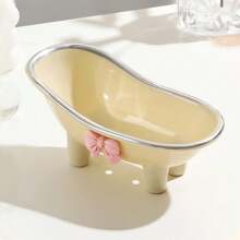 Creative Soap Box With Drain And Highly Attractive , Bathroom Storage Artifact, New Luxury Creamy Design - Grey - View 3