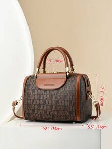 Vintage &Retro Bag Boston Style Large Capacity High-End Women Handbag Versatile Fashionable Shoulder Bag For Girls With Minimalist Design - Brown - View 5