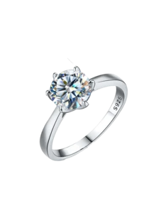 1 Miếng Moissanite Nhẫn đính hôn Ban nhạc đám cưới Đối với phụ nữ S925 Bạc nguyên chất Vĩnh cửu Nhẫn Nhẫn Hứa Ngày kỷ niệm Nhẫn Sang trọng Đồ trang sức Món quà - Bạc - Xem 9