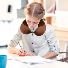 Travel Pillow Cartoon Animal Neck Support Pillow 30 * 30cm Memory Foam Neck Pillow U-Shaped Elasticity Kids Travel Pillow Portable U Shaped Cushion for Car Airplane Train Office Home - Brown - View 7