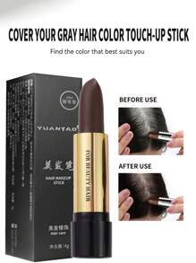 2 包 8g 深棕色一次性染发笔，半永久性发根着色剂，发根染发笔，染发棒遮盖白发根，遮盖白发染发棒 - 摩卡棕 - 查看 2