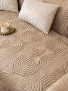 1 pièce Housse de coussin de canapé en peluche, couverture de canapé minimaliste moderne antidérapante, protecteur de canapé en polaire épais lavable toutes saisons anti-poussière, couleur café, convient pour canapé d'angle, chambre à coucher, bureau, salon