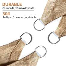 Malla Sombra, Maya Sombra con Ganchos y Cuerdas de fijación, 95% de Bloqueo de Los Rayos UV, para el Patio, Jardín, Pérgola, Patio Trasero, Instalación Al Aire Actividades - 3m x 3m - Ver 5