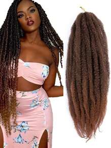 Tóc tết xoắn Marley (18 inch, 24 inch, 30 inch) 1 gói tóc Marley tóc xoăn Afro tóc Marley tóc xoăn Marley cho tóc tết giả, tóc xoắn lò xo, tóc tết bướm tóc tết tổng hợp Marley-T1B/30 - Hai tông màu - Xem 1