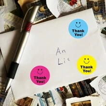 500張捲裝1英吋/2.5厘米卡通感謝老師讚美鼓勵獎勵貼紙,適用於學生、辦公室用品、禮品、裝飾 - 彩色 - 查看 4