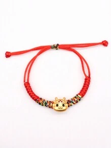Pulsera De Cuerda Roja Trenzada Estilo Chino Del Año Único Del Dragón - Rojo - Ver 3