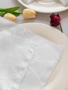 6入組純色提花編織晚餐餐巾 - 白色 - 查看 4