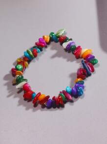 Pulsera Elástica De Piedras Preciosas De Cristal Hecha A Mano, Que Incluye 7 Cuentas De Chakra, Excelente Regalo Para El Día De San Valentín Y Navidad