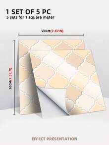 5入組/套自粘式地板貼紙,具有防滑、耐磨、防水、防油等特性,適用於客廳、廚房、浴室、陽台 - 彩色 - 查看 6