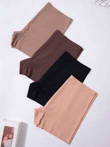4 Piezas Pantalones Cortos Sin Costuras Para Niño, Cómodos Y Suaves, Con Cintura Baja