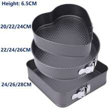 心形方形圓形彈簧模蛋糕盤，碳鋼可拆式底部蛋糕模具，不粘底烤盤，烤箱配件，烘焙工具，廚房小器具，廚房用品