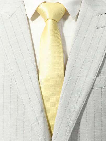 1 st. herrgul, trendig, krypterad slips för företag/fest, avslappnad herrslips