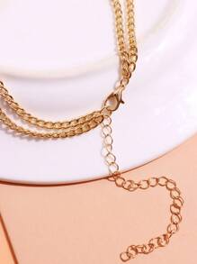 1條性感時尚的粗金屬鏈條鍊,女性珠寶品的聲明項鍊 - 金色 - 查看 7