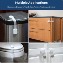 1 Piece Protective Lock Drawer Anti-Opening Door Refrigerator Anti-Pinch Lock - White - View 5