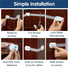 1 Piece Protective Lock Drawer Anti-Opening Door Refrigerator Anti-Pinch Lock - White - View 3