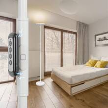 JOOFO Floor Lamp,30W/2400LM Sky LED Modern Torchiere 3 Color Temperatures Super Bright -Tall Standing Pole Light With Remote & Touch Control For Living Room,Bed Room,Office (Pearl White) - 白色 - 查看 3