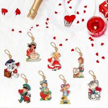 8入組復古情人節創意裝飾掛件,派對現場掛飾