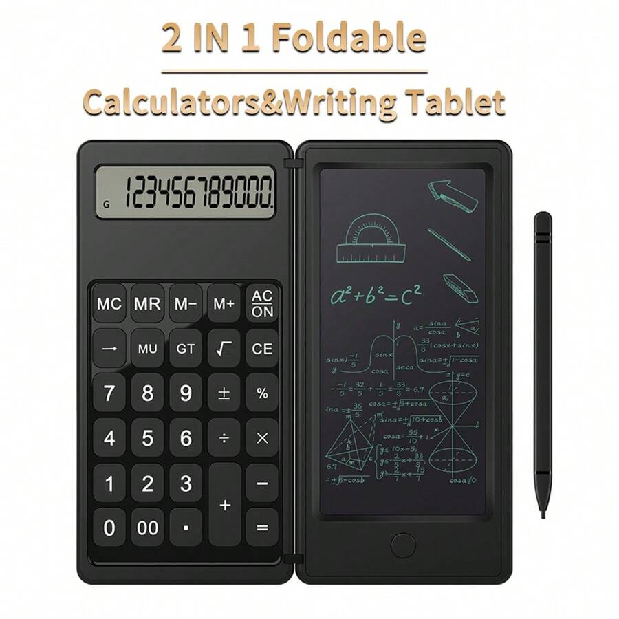 Foldable Calculator & 6 Inch LCD Writing Tablet Digital Drawing Pad 12