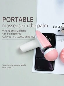 迷你按摩槍,內置可充電電池,3合1多級頻率深層組織按摩器 - 粉色 - 查看 2