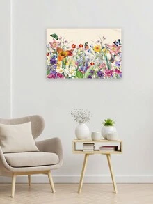 1pc Plant Tapestry, Botanical Wall Hanging Decor - Burgundy - View 5