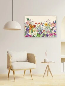 1pc Plant Tapestry, Botanical Wall Hanging Decor - Burgundy - View 9