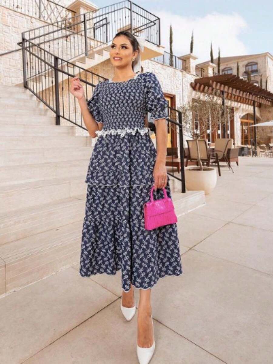 Women Dresses - 藍白色 - 查看 1