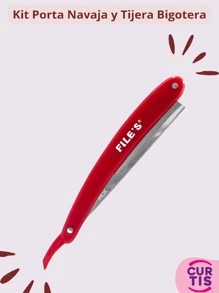 Kit 2 Porta Navaja Curtis Afeitar Barberia y Tijera para Bigote Punta redonda - Gris Claro - Ver 2