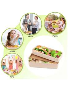 Tupper Lonchera 2 niveles Con Cubiertos - Beis - Ver 2