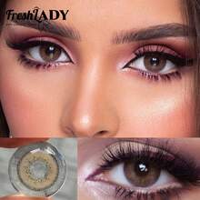 FRESH LADY Elegant Honey Colored Contact Lenses 1 Year Disposable - Brown - View 2