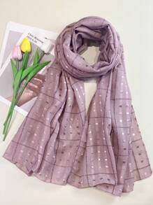 1 Miếng Đa chức năng Thanh lịch Và Cổ điển Màu thuần Khăn quàng cổ , Nghệ Embellished Với Vàng Và Màu bạc Thu hút , Lưới , Sọc , Chấm bi , Khối lập phương Và Chấm , Cao quý Phong cách Dài Khăn quàng cổ Đối với Lễ hội , Các bữa tiệc , , Thích hợp Đối với , Đi du lịch , Và bờ biển Ngày lễ Như Khăn quàng cổ , Cape , Khăn choàng , Khăn trùm đầu , Cái cổ Khăn quàng cổ , Khăn rằn , - Màu tím - Xem 11