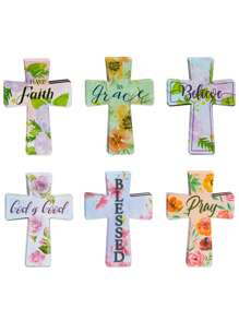 JUVALE 24 Pack Of Christian Magnetic Bookmarks, Floral Cross Bookmarks,  Magnet Book Page Markers For Daily Motivation, Inspiration, Encouragement (12 Designs) - Multicolor - View 8