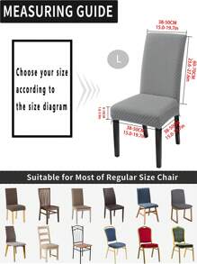 1pc High Waterproof Elastic Dining Chair Cover, Four Seasons Modern Polyester Washable Dustproof Chair Protector For Restaurant And Hotel - Grey - View 5