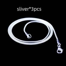 3-12入組新款時尚珠寶蛇鏈項鏈,情侶項鍊,新年禮物裝飾品,電鍍銅材料,約1.2mm寬50cm長,銀色,適用於珠寶製作和節慶,適合初學者和成年人 - 灰色 - 查看 16