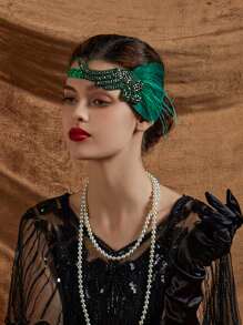 1920年代裝飾羽毛頭帶,燦爛20年代裝飾羽毛髮帶,經典大亨小傳派對配件