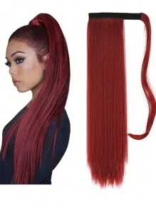 绑扎式 Bingding 马尾夹接发 22 英寸长直发一体式环绕马尾假发 适合女士女孩时尚美容时尚派对圣诞新年礼物