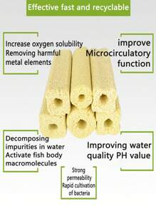 2pcs/pack Far Infrared Bacteria House Aquarium Filter Material Nitrifying Bacteria Column - Beige - View 3