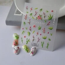 1個5D卡哇伊日式天鵝美甲飾品豪華AB自粘式美甲裝飾貼紙DIY美甲滑塊配件